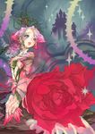  1girl artist_request castle flower original rose solo thorns 