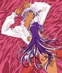  1girl 90s artist_request bed brother_and_sister clothed_male_nude_female himemiya_anthy incest long_hair lying nude official_art ootori_akio shoujo_kakumei_utena shoujo_kakumei_utena_adolescence_mokushiroku siblings 