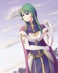  alice_iris armor cape cecilia_(fire_emblem) elbow_gloves fire_emblem fire_emblem:_fuuin_no_tsurugi gloves green_eyes green_hair long_hair 