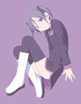  bad_id bad_pixiv_id boots kamisama_kazoku kamiyama_meme purple_eyes skirt solo thighhighs twintails yasuda_suzuhito zettai_ryouiki 