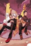  amagiri_yakumo bad_id bad_pixiv_id blood cuffs etsusa_oohashi glasses gloves gun heterochromia inui_hayato jacket kugi_seiichi kuzuhara_souji multiple_boys sherlock_liverpool sitting snow weapon yasuda_suzuhito 