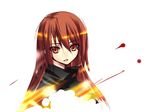  bangs banned_artist eyes_visible_through_hair long_hair looking_to_the_side parted_lips red_eyes red_hair shakugan_no_shana shana solo suisen upper_body 