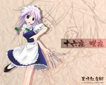  between_fingers braid character_name izayoi_sakuya knife kusaba_(kusabashiki) short_hair silver_hair solo touhou twin_braids wallpaper 