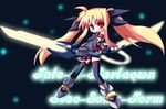  bardiche blonde_hair chibi fate_testarossa long_hair lyrical_nanoha mahou_shoujo_lyrical_nanoha nanateru solo thighhighs 