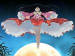  asoka closed_eyes floating full_moon houraisan_kaguya japanese_clothes moon solo touhou 