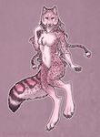  canine feline female hybrid leopard looking_at_viewer mammal naira nude solo wolf 