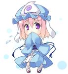  covering_mouth pink_hair purple_eyes saigyouji_yuyuko sandals short_hair sleeves_past_wrists solo t-ray tears touhou triangular_headpiece 