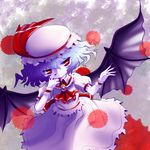  ascot blue_hair fingernails long_fingernails red_eyes remilia_scarlet solo touhou wings yume_shokunin 