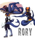  anthro back boots breasts butt cigarette claws clothed clothing dragon eye_patch eyewear female fish garchomp gloves hair hat horn legs_up looking_back lying marine mingchee navel necklace nintendo plain_background pok&#233;mon pok&#233;morph pok&eacute;mon pok&eacute;morph rory scar shark skimpy smoking solo video_games white_background 