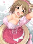  :o arms_up bad_id bad_pixiv_id baumkuchen blush breasts brown_eyes brown_hair cleavage from_above hairband idolmaster idolmaster_cinderella_girls large_breasts mimura_kanako open_mouth plump poponpin solo 