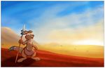  desert kangaroo loincloth mammal marsupial marymouse polearm spear sunrise tribal wallpaper widescreen 