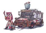  cupcake equine female friendship_is_magic gatling_gun horse machete mammal mask my_little_pony pinkamena_(mlp) pinkie_pie_(mlp) pony sketch sketchywolf-13 smile solo sweet_tooth truck twisted_metal twisted_metal_(franchise) vehicle weapon 