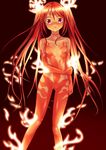  choker cthugha_(nyaruko-san) fiery_hair fire haiyore!_nyaruko-san kaminako_(spiral-vibration) red_eyes red_hair solo twintails 