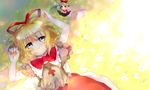 blonde_hair blue_eyes bow doll dqn_(dqnww) dress flower hair_bow hair_ribbon lily_of_the_valley lying medicine_melancholy on_back open_mouth red_string ribbon short_hair smile solo string su-san touhou wings 