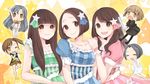  :d a~chan blue_hair brown_eyes brown_hair chibi dress futami_mami gloves hagiwara_yukiho hair_ornament idolmaster idolmaster_(classic) kashiyuka kisaragi_chihaya long_hair miura_azusa momokari multiple_girls nocchi_(perfume) open_mouth perfume short_hair side_ponytail smile tears 