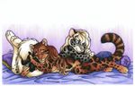  anthro collaboration cuddling dark_natasha duo feline female fluffy leopard lesbian looking_at_viewer mammal michele_light nude pose snow_leopard 