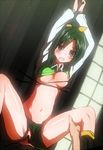  1girl arms_up bad_id bad_pixiv_id bdsm bondage bound bound_wrists breasts censored clenched_teeth green_eyes green_hair hetero leg_grab medium_breasts midorikawa_nao nipples o_takana penis ponytail precure saliva sex shirt_lift short_hair shorts_aside smile_precure! tears teeth vaginal 