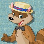  goldenrod_(artist) hat male mammal raccoon royce simple_background 