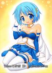  :d blue_eyes blue_hair buckle cape frills gloves hair_ornament high_heels magical_girl mahou_shoujo_madoka_magica miki_sayaka nightmare77zx open_mouth shoes short_hair skirt smile solo thighhighs traditional_media 