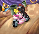  blonde_hair blue_eyes breasts butt female fire from_behind hair human lordstevie male mammal mario_bros mario_kart motorcyckle motorcycle nintendo nipples penetration penis pipe princess princess_peach rape_face royalty sex straight video_games waluigi 