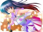  blurry bokeh breasts depth_of_field long_hair looking_at_viewer lynn_minmay macross macross:_do_you_remember_love? medium_breasts open_mouth smile solo takase_muu 