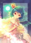  bad_id bad_pixiv_id blue_hair dress full_moon highres maryquant moon polearm red_eyes remilia_scarlet short_hair sketch sky solo star_(sky) starry_sky touhou weapon wings 
