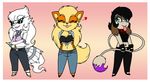  arcanine beauty_mark black_hair blonde_hair blue_eyes canine chibi crovirus cute esmeralda_wright eyewear female hair high_heels jewelry legendary_pok&#233;mon long_tail mammal milf mother nintendo parent piercing pok&#233;mon pok&#233;morph pok&eacute;mon reshiram scarf smeargle smile spikes sunglasses tongue video_games 