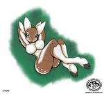  annoying_watermark breasts butt cervine deer female looking_at_viewer nude solo watermark 