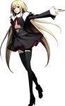  artist_request blonde_hair blue_eyes boots dress flat_chest guilty_crown guilty_crown_lost_christmas long_hair nitroplus official_art open_mouth present_(guilty_crown) smile solo thigh_boots thighhighs zettai_ryouiki 