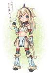  :&lt; armor blonde_hair blue_eyes boots drill elbow_gloves gloves hairband kirin_(armor) monster_hunter navel solo thigh_boots thighhighs translated yuuryuu_nagare 