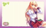  blonde_hair koi_mekuri_clover long_hair niina_ayami purple_eyes skirt 