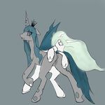  changeling equine fangs female friendship_is_magic hair horn horse long_hair my_little_pony pony princess_celestia_(mlp) pussy queen_chrysalis_(mlp) winged_unicorn wings 