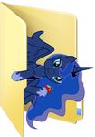  apple blue_hair blues27xx equine female feral folder friendship_is_magic fruit hair horse icon looking_at_viewer low_res mammal my_little_pony pony princess_luna_(mlp) solo 