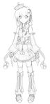  alternate_costume greyscale hat headphones highres kazetto looking_at_viewer lunasa_prismriver monochrome short_hair solo thighhighs touhou transparent_background 