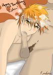  2_boys blush cum_in_mouth gay oral orange_hair yaoi 