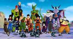  1girl 6+boys alien android android_16 android_17 android_18 android_19 android_20 bald black_hair blonde_hair brother cell_(dragon_ball) cell_jr chaozu chiaotzu cyborg dragon_ball dragonball_z father father_and_son frieza highres horns king_cold monster_boy multiple_boys orange_hair piccolo siblings son son_gohan son_goku son_gokuu tail tenshinhan third_eye trunks_(dragon_ball) yamcha 