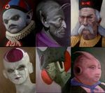  6+boys 6boys bald cell_(dragon_ball) dr._gero dragon_ball dragonball_z evil facial_hair frieza long_hair majin_buu male male_focus multiple_boys mustache nacho_molina photorealistic piccolo_daimaou pilaf pointy_ears realistic what white_hair 