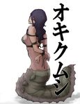  1girl arms_behind_back bdsm bondage bound bound_wrists breasts caterpillar demon demon_girl devil_summoner female looking_at_viewer okiku-mushi shibari topless 