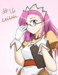  apron character_name clipboard everwander extra glasses gloves kafra_leilah long_hair maid_headdress pink_eyes pink_hair ragnarok_online solo waitress 