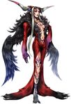  dissidia_final_fantasy dress final_fantasy jewelry long_hair necklace official_art red_dress silver_hair tattoo ultimecia 