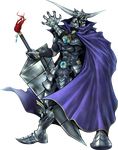  absurdres armor cape dissidia_final_fantasy final_fantasy garland_(ff1) highres horns nomura_tetsuya official_art sword weapon 