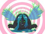  aura blue_hair blush changelings chrysalis friendship_is_magic green_eyes humanized lowres magic my_little_pony my_little_pony_friendship_is_magic personification queen queen_chrysalis sweat 