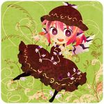  animal_ears chibi dress hat mystia_lorelei no_nose ozawa pink_hair short_hair solo touhou 