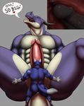  &lt;3 abs anal anal_penetration anthro balls biceps big_muscles big_penis butt canine close-up dragon duo erection eyes_closed folf fox gay hybrid internal lying male mammal micro missionary_position moan muscles nik nude on_back pecs penetration penis plain_background purple_dragon sex size_difference small_dom_big_sub solo spread_legs spreading vamplust wide_hips wolf 