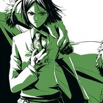  bob_cut cape command_spell fate/zero fate_(series) green hand_on_shoulder male_focus necktie nonosaki rider_(fate/zero) waver_velvet white_background 