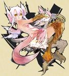  bare_shoulders claws looking_at_viewer monster_girl pink_hair pixiv_fantasia pixiv_fantasia_sword_regalia pupps solo tail yellow_eyes 