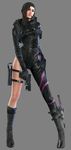  1girl 3d brown_hair capcom gun highres jessica_sherawat knife looking_at_viewer official_art resident_evil resident_evil_revelations solo weapon wetsuit 
