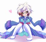  1girl breasts cosplay frills glasses heart hubert_ozwell hubert_ozwell_(cosplay) open_mouth pascal solo tales_of_(series) tales_of_graces thighhighs white_background yellow_eyes 