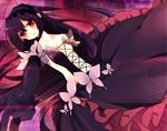  accel_world antenna_hair bad_id bad_pixiv_id black_hair bug butterfly copyright_name elbow_gloves etsuo gloves hairband insect kuroyukihime long_hair navel red_eyes solo 