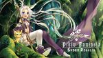  :d animal animal_ears bare_shoulders blue_eyes boots breasts center_opening cleavage detached_sleeves hair_ornament highres kingchenxi long_hair looking_at_viewer navel open_mouth pixiv_fantasia pixiv_fantasia_sword_regalia shorts sitting small_breasts smile solo staff thighhighs very_long_hair white_hair white_legwear 